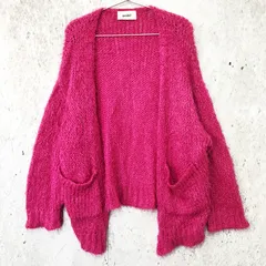 snidel スナイデル モヘヤ 混 ボタン レス カーディガン ピンク Fサイズ ◇〇