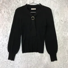 PROPORTION BODY DRESSING プロポーションボディドレッシング ボウタイ キラリング ランダム リブニット ブラック Mサイズ 〇◇☆