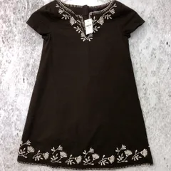 【 新品 タグ付き 】 Gap Kids ギャップ キッズ スキッパー 半袖 ワンピース ブラウン 120サイズ □〇