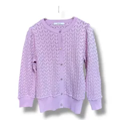 ANAYI アナイ バルファスレース ニットリブカーディガン  コットンニット 日本製 羽織り 上着 長袖 レディース ピンク サイズ36 春 ゴーゴー古着丸井北千住店 5 No.久K999