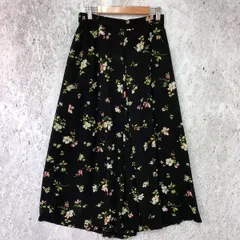 GLOBAL WORK グローバルワーク 花柄 ワイド パンツ ブラック Mサイズ □〇