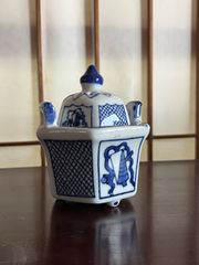 美品】源右衛門窯 染付 蓋物 八角小鉢 菓子器 有田焼 - メルカリ