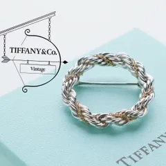 ゆうこ様 ティファニー ヴィンテージ ツイスト サークル 925 750 ブローチ - c.1990s