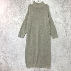 Re:EDIT リエディ 前後 2WAY ハイネック 指穴 マキシ ニット ワンピース ライトグレー Lサイズ ◇〇