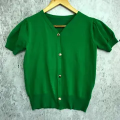 パフ スリーブ カーディガン グリーン □〇