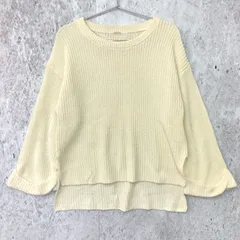 one after another NICE CLAUP ワンアフターアナザー ナイスクラップ クルーネック 透かし編み ニット オフホワイト 〇◇