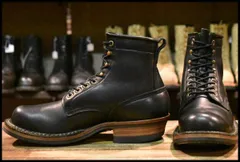 【7.5C 良品】WHITE'S ホワイツ スモークジャンパー ブラック ビブラム430シングル 編み上げ レースアップブーツ HOPESMORE【FK370】