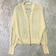 ap retro アプレトロ シアー ZIP ニット カーディガン アイボリー Fサイズ □〇