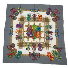 新品同様 HERMES エルメス スカーフ シルク カレ90 LES RUBANS DU