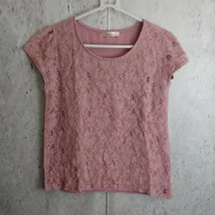 associer アソシエ  ブラウス 半袖 レディース ピンク Lサイズ□〇