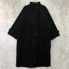 ウールライク スタンドカラー ロング コート ブラック Mサイズ ◇〇