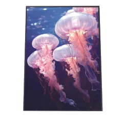 【B4サイズ(約25x36cm)】【lh-poster-2534】クラゲ ポスター シーサイド マリンスタイル ジェリーフィッシュ 水族館 水中 海 魚 インテリア