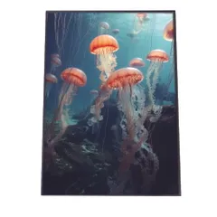 【A4サイズ(約21x30cm)】【lh-poster-2538】クラゲ ポスター シーサイド マリンスタイル ジェリーフィッシュ 水族館 水中 海 魚 インテリア