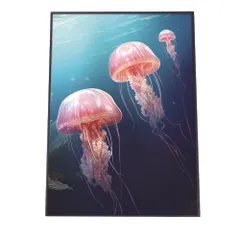 【A4サイズ(約21x30cm)】【lh-poster-2539】クラゲ ポスター シーサイド マリンスタイル ジェリーフィッシュ 水族館 水中 海 魚 インテリア