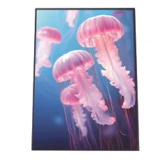 【A4サイズ(約21x30cm)】【lh-poster-2544】クラゲ ポスター シーサイド マリンスタイル ジェリーフィッシュ 水族館 水中 海 魚 インテリア