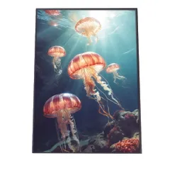 【B4サイズ(約25x36cm)】【lh-poster-2546】クラゲ ポスター シーサイド マリンスタイル ジェリーフィッシュ 水族館 水中 海 魚 インテリア