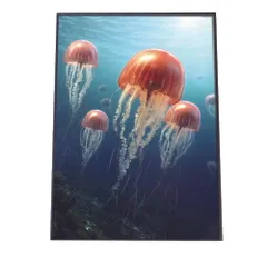 【A4サイズ(約21x30cm)】【lh-poster-2550】クラゲ ポスター シーサイド マリンスタイル ジェリーフィッシュ 水族館 水中 海 魚 インテリア