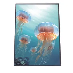 【B4サイズ(約25x36cm)】【lh-poster-2571】クラゲ ポスター シーサイド マリンスタイル ジェリーフィッシュ 水族館 水中 海 魚 インテリア
