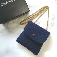シャネル マトラッセ ミニミニショルダーバッグ ココマーク キルティングミニポーチ ネイビー ゴールドチェーン 箱付 ミニ財布 小銭入れ ウォレット CHANEL MATELASSE mini shoulder bag pouch Cocomark chain