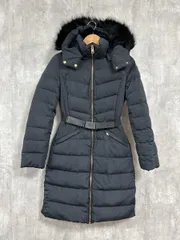 ZARA OUTERWEAR ザラアウターウェア 2way ボア フーディ Aライン ダウン コート sizeEUR XS/濃紺 ◆■◎レディース