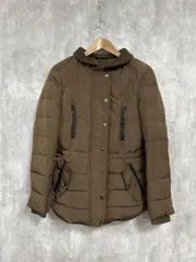 ZARA basic ザラ ベーシック エンブレム付 ダウン ジャケット sizeEUR M/茶 ◆■ レディース