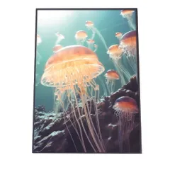 【B4サイズ（約25x36cm）】【lh-poster-2692】クラゲ ポスター シーサイド マリンスタイル ジェリーフィッシュ 水族館 水中 海 魚 インテリア