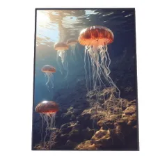 【A4サイズ（約21x30cm）】【lh-poster-2711】クラゲ ポスター シーサイド マリンスタイル ジェリーフィッシュ 水族館 水中 海 魚 インテリア