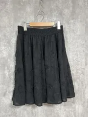 TO BE CHIC トゥービーシック シアー フレア Aライン 台形 スカート size42/黒 ■■ レディースのサムネイル