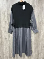 美品 URBAN RESEARCH アーバンリサーチ タグ付き ニットベストドッキングワンピース Aライン ワンピース sizeF/黒ｘグレー ◆■ レディース