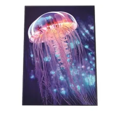 【A2サイズ（約42x59cm）】【lh-poster-2738】【フレーム付き】電脳 LED 機械 デジタル ネオン 未来 クラゲ ジェリーフィッシュ 水族館 水中 海 魚 インテリア サイバー