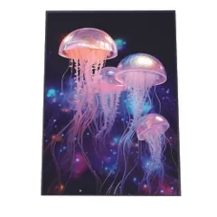 【B4サイズ（約25x36cm）】【lh-poster-2740】【フレーム付き】電脳 LED 機械 デジタル ネオン 未来 クラゲ ジェリーフィッシュ 水族館 水中 海 魚 インテリア サイバー