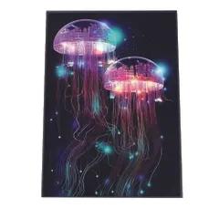 【A3サイズ（約30×42cm）】【lh-poster-2745】【フレーム付き】電脳 LED 機械 デジタル ネオン 未来 クラゲ ジェリーフィッシュ 水族館 水中 海 魚 インテリア サイバー