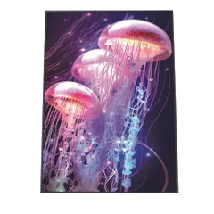 【A3サイズ（約30×42cm）】【lh-poster-2746】【フレーム付き】電脳 LED 機械 デジタル ネオン 未来 クラゲ ジェリーフィッシュ 水族館 水中 海 魚 インテリア サイバー
