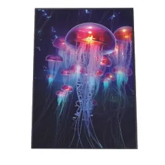 【A4サイズ（約21x30cm）】【lh-poster-2751】【フレーム付き】電脳 LED 機械 デジタル ネオン 未来 クラゲ ジェリーフィッシュ 水族館 水中 海 魚 インテリア サイバー