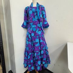 フラメンコ衣装 ワンビース カーネーション柄 レースフリル袖 - メルカリ