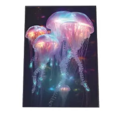 【A3サイズ（約30×42cm）】【lh-poster-2752】【フレーム付き】電脳 LED 機械 デジタル ネオン 未来 クラゲ ジェリーフィッシュ 水族館 水中 海 魚 インテリア サイバー