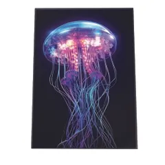 【A2サイズ（約42x59cm）】【lh-poster-2755】【フレーム付き】電脳 LED 機械 デジタル ネオン 未来 クラゲ ジェリーフィッシュ 水族館 水中 海 魚 インテリア サイバー
