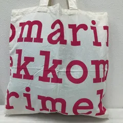 7200　marimekko　マリメッコ　トートバッグ　オーガニックコットン　ロゴ　ピンク　オフホワイト　アイボリー　薄手　軽量　レディース　非売品　ノベルティ　プロモーショナルアイテム　大きめ　大容量