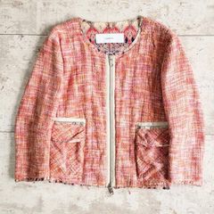 ジリ GIGLI ☆ 花柄 切替 ギャザー 長袖 カーディガン 38 日本製 黒 ジリ GIGLI ☆ 花柄 切替 ギャザー 長袖 カーディガン 38 日本製 黒