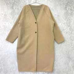 JEANASIS ジーナシス リバーシブル ボア ノーカラー コート ベージュ Fサイズ ◇〇☆
