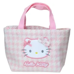 【メール便】ハローキティ ランチバッグ ミニトート 千鳥格子 ピンク サンリオ お弁当かばん キャラクター グッズ 