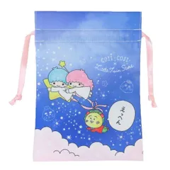 【メール便】コジコジxリトルツインスターズ 巾着袋 きんちゃくポーチ えっへん さくらももこ サンリオ マリモクラフト 小物入れ 日本製 キャラクター グッズ 