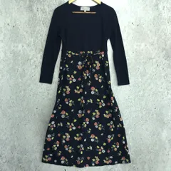 ROPE' PICNIC ロペピクニック ポピー柄 コンビ ワンピース ネイビー / 花柄 38サイズ 〇□☆