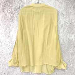 NEUNA ヌナ シアー バルーン スリーブ シャツ トップス イエロー 〇□