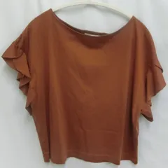 OPAQUE. CLIP オペークドットクリップ フリルスリーブトップス ブラウン Lサイズ □〇