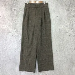 GLOBAL WORK グローバルワーク あったか ウツクシルエット ワイド パンツ グレー/グレンチェック Lサイズ〇◇☆