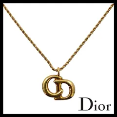 【Dior】CDロゴ ネックレス ゴールド/金カラー ヴィンテージ ペンダント Christian Dior/クリスチャンディオール (SER-6039)