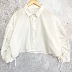 apres jour mignon アプレジュールミニョン ショート丈 ドロスト シャツ ホワイト LLサイズ 〇□のサムネイル