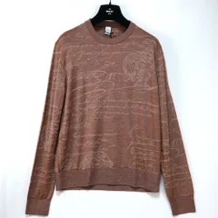 BERLUTI 1895 PARIS ベルルッティ Light Scritto Crewneck ライト スクリット クルーネック ニット セーター ブラウン Lサイズ R27KRL229-001 新品未使用のサムネイル