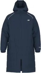 ニューバランス New Balance 53 パデッドコート ロング メンズ 男性 コート ジャケット アウター 上着 防寒 保温 ロゴ ワンポイント 観戦 移動着 丈長い 部活動 クラブ チーム  AMJ53173 NNY NBネイビー